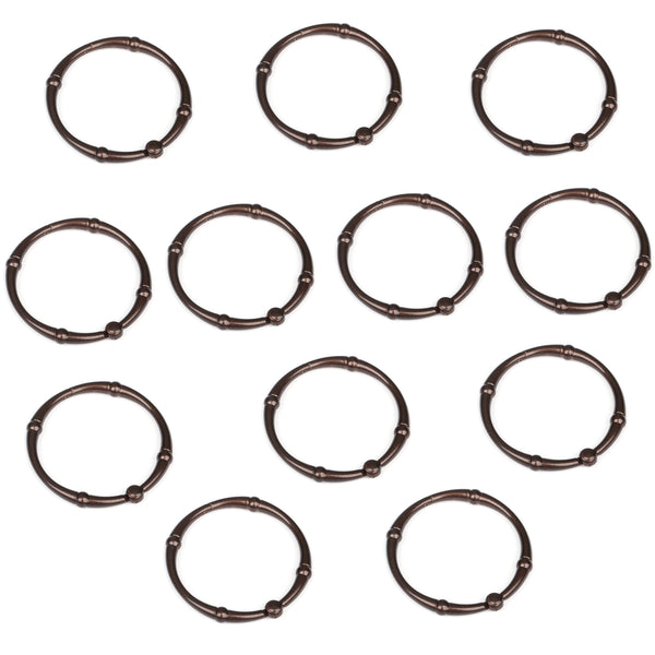 Loft97 HK4XX Shower Hooks - Shower Curtain Rings for Bathroom - Rust Proof Shower Curtain Hooks for Shower Curtain or Liner - Set of 12