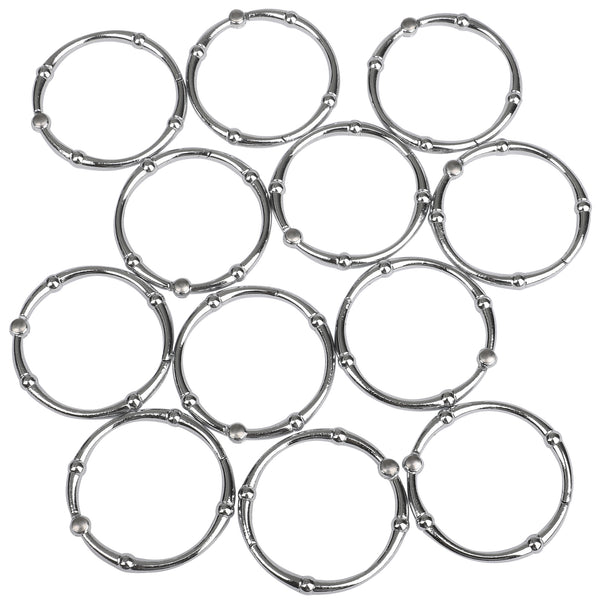 Loft97 HK4XX Shower Hooks - Shower Curtain Rings for Bathroom - Rust Proof Shower Curtain Hooks for Shower Curtain or Liner - Set of 12