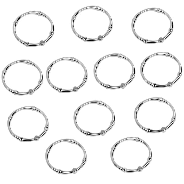 Loft97 HK4XX Shower Hooks - Shower Curtain Rings for Bathroom - Rust Proof Shower Curtain Hooks for Shower Curtain or Liner - Set of 12