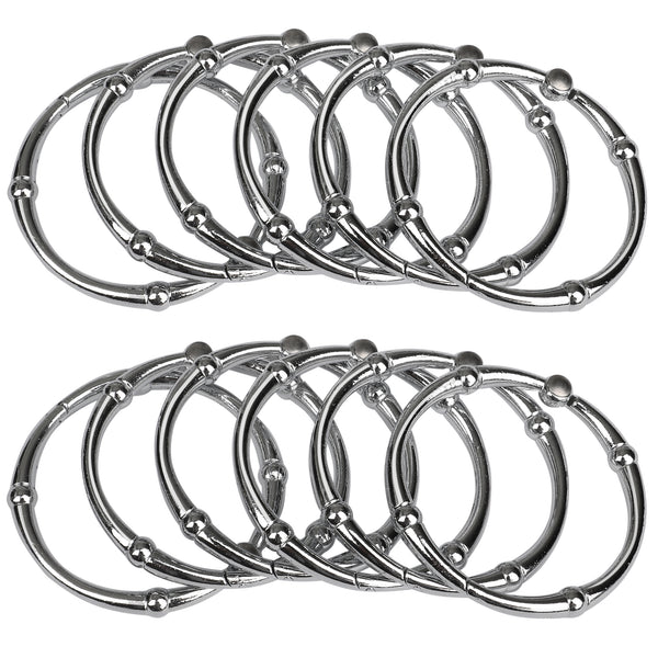 Loft97 HK4XX Shower Hooks - Shower Curtain Rings for Bathroom - Rust Proof Shower Curtain Hooks for Shower Curtain or Liner - Set of 12