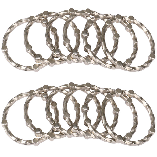 Loft97 HK5XX Shower Hooks - Shower Curtain Rings for Bathroom - Rust Proof Shower Curtain Hooks for Shower Curtain or Liner - Set of 12