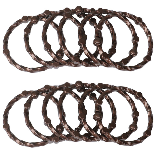 Loft97 HK5XX Shower Hooks - Shower Curtain Rings for Bathroom - Rust Proof Shower Curtain Hooks for Shower Curtain or Liner - Set of 12