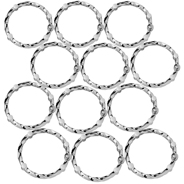 Loft97 HK5XX Shower Hooks - Shower Curtain Rings for Bathroom - Rust Proof Shower Curtain Hooks for Shower Curtain or Liner - Set of 12