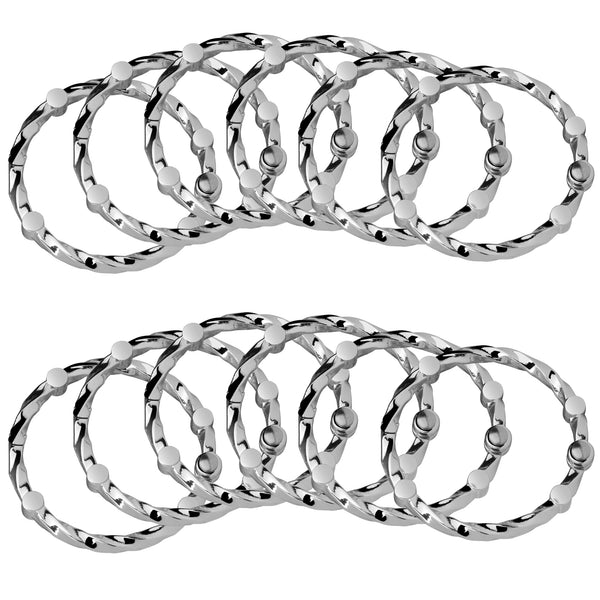 Loft97 HK5XX Shower Hooks - Shower Curtain Rings for Bathroom - Rust Proof Shower Curtain Hooks for Shower Curtain or Liner - Set of 12