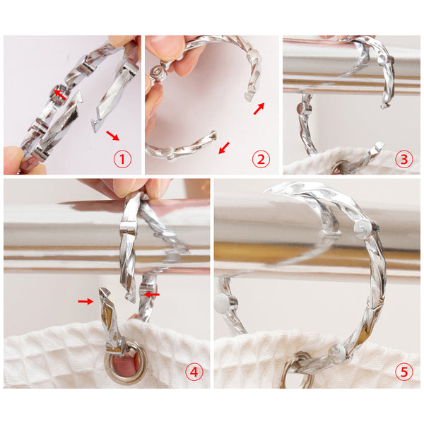 Loft97 HK5XX Shower Hooks - Shower Curtain Rings for Bathroom - Rust Proof Shower Curtain Hooks for Shower Curtain or Liner - Set of 12