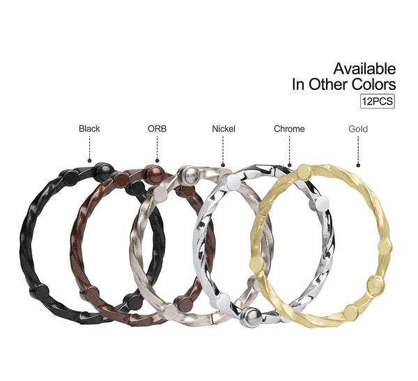 Loft97 HK5XX Shower Hooks - Shower Curtain Rings for Bathroom - Rust Proof Shower Curtain Hooks for Shower Curtain or Liner - Set of 12