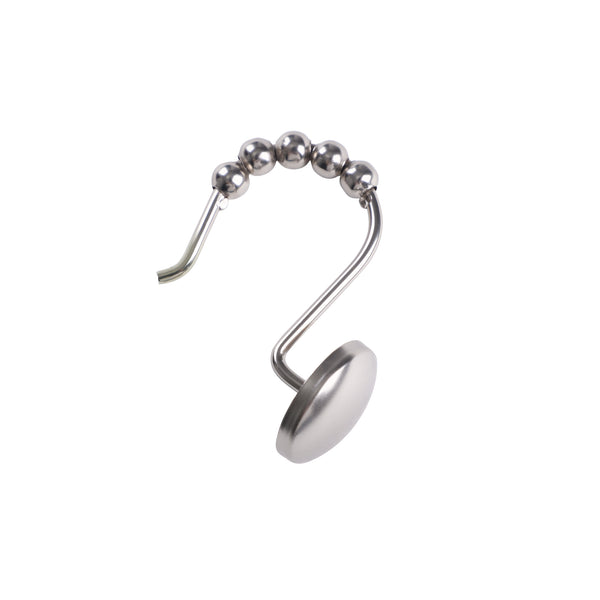 Loft97 HK6XX Shower Hooks - Shower Curtain Rings for Bathroom - Rust Resistant Roller Shower Curtain Hooks for Shower Curtain or Liner - Set of 12