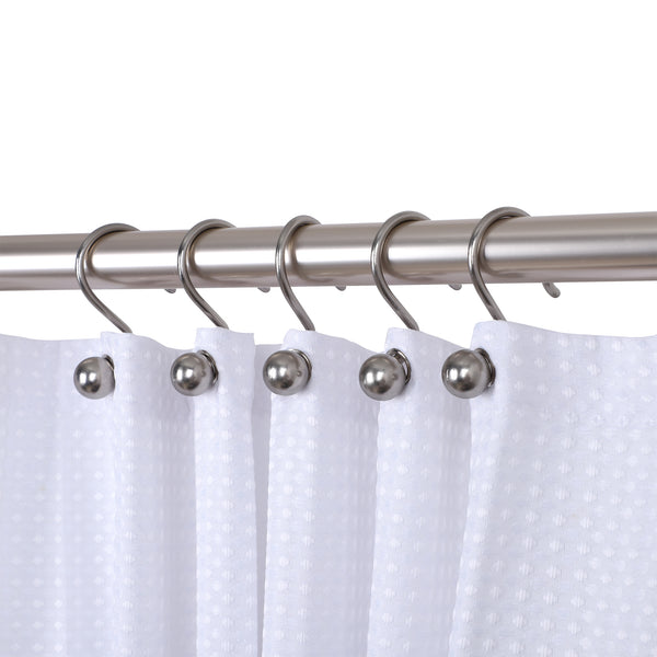 Loft97 HK7XX  Shower Hooks - Shower Curtain Rings for Bathroom - Rust Proof Shower Curtain Hooks for Shower Curtain or Liner - Set of 12 - Chrome/Brushed Nickel/ORB/Black/Gold