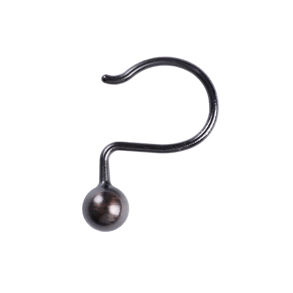 Loft97 HK7XX  Shower Hooks - Shower Curtain Rings for Bathroom - Rust Proof Shower Curtain Hooks for Shower Curtain or Liner - Set of 12 - Chrome/Brushed Nickel/ORB/Black/Gold