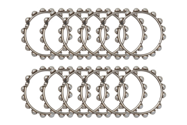 Loft97 HK8BN Shower Curtain Rings - Metal Circle Clips For Shower Curtains, Bathroom Drapes Or Liner, Rust Resistant Shower Curtain Rings For Bathroom Curtain Rod Or Shower Pole - Set Of 12, Brushed Nickel