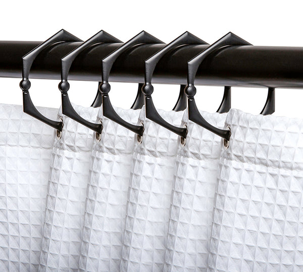 Loft97 HK9XX Shower Hooks - Shower Curtain Rings for Bathroom - Rust Proof Shower Curtain Hooks for Shower Curtain or Liner - Set of 12