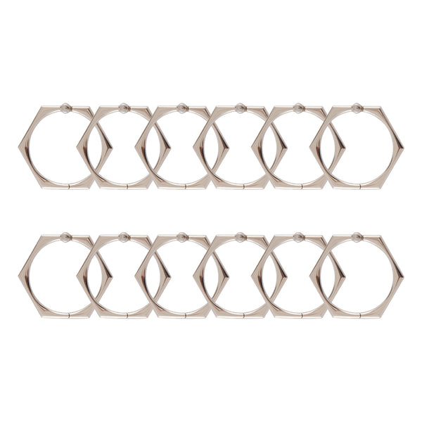 Loft97 HK9XX Shower Hooks - Shower Curtain Rings for Bathroom - Rust Proof Shower Curtain Hooks for Shower Curtain or Liner - Set of 12