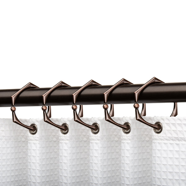 Loft97 HK9XX Shower Hooks - Shower Curtain Rings for Bathroom - Rust Proof Shower Curtain Hooks for Shower Curtain or Liner - Set of 12