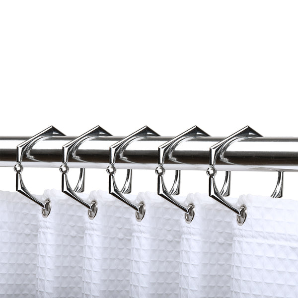 Loft97 HK9XX Shower Hooks - Shower Curtain Rings for Bathroom - Rust Proof Shower Curtain Hooks for Shower Curtain or Liner - Set of 12
