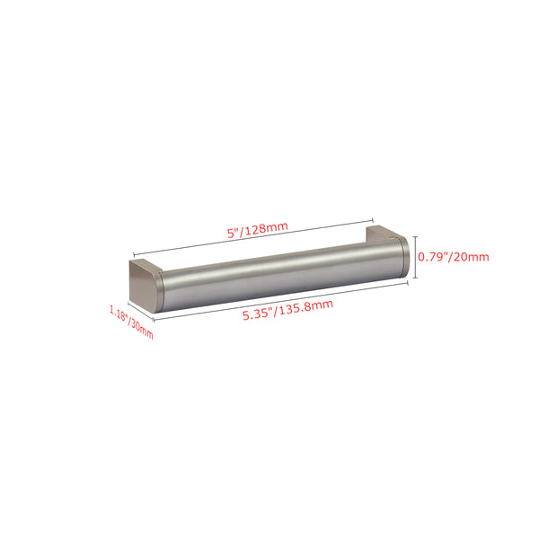 Loft97 HW432/3/4BN Bern Pull Handle - Decorative Cabinet Drop Pull Handles for Cabinets and Drawers - Vintage Cabinet Hardware with Hand Finished Brushed Nickel - Metal Drawer Pull Handle, 5.0"/6.3"/7.5" center to center