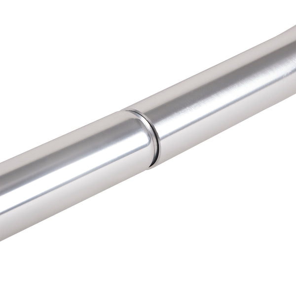 Loft97 HP10XX Rustproof Wall Mounted Aluminum Hoop Oval Shower Rod With Ceiling Support for Free Standing Clawfoot Tub, 54 Inch Extra Large Size by 26 Inch, with White Shower Curtain 180x70 inch