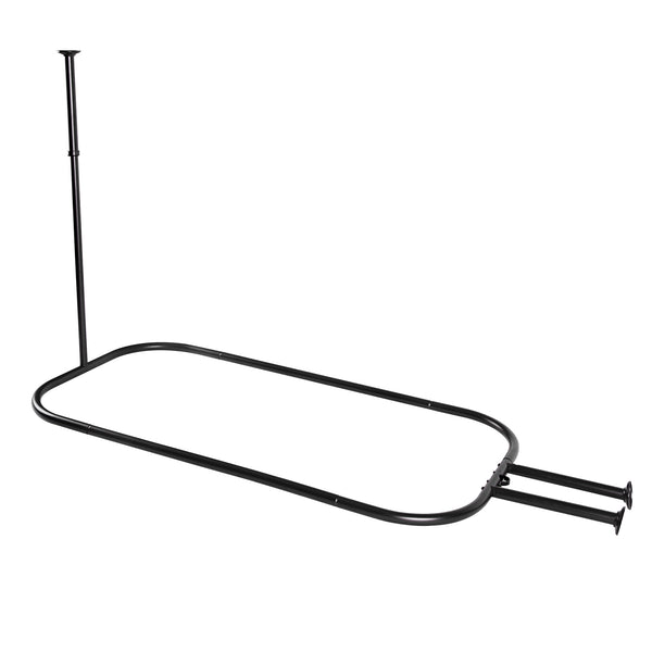 Loft97 HP1XX & HP2XX Rustproof Wall Mounted Aluminum Hoop Shower Rod With Ceiling Support for Clawfoot Tub, 54 Inch Extra Large Size by 26 Inch