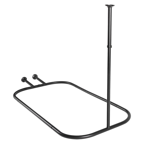 Loft97 HP1XX & HP2XX Rustproof Wall Mounted Aluminum Hoop Shower Rod With Ceiling Support for Clawfoot Tub, 54 Inch Extra Large Size by 26 Inch
