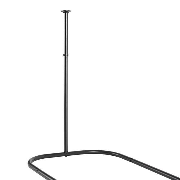 Loft97 HP1XX & HP2XX Rustproof Wall Mounted Aluminum Hoop Shower Rod With Ceiling Support for Clawfoot Tub, 54 Inch Extra Large Size by 26 Inch