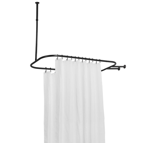 Loft97 HP1XX & HP2XX Rustproof Wall Mounted Aluminum Hoop Shower Rod With Ceiling Support for Clawfoot Tub, 54 Inch Extra Large Size by 26 Inch