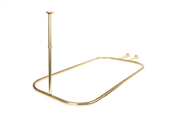 Loft97 HP1XX & HP2XX Rustproof Wall Mounted Aluminum Hoop Shower Rod With Ceiling Support for Clawfoot Tub, 54 Inch Extra Large Size by 26 Inch