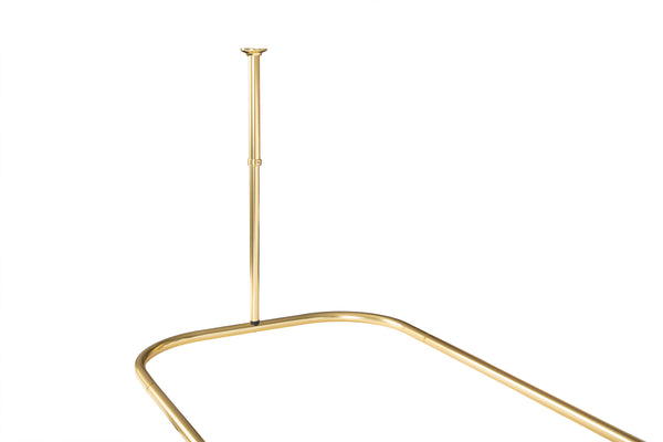 Loft97 HP1XX & HP2XX Rustproof Wall Mounted Aluminum Hoop Shower Rod With Ceiling Support for Clawfoot Tub, 54 Inch Extra Large Size by 26 Inch