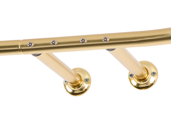 Loft97 HP1XX & HP2XX Rustproof Wall Mounted Aluminum Hoop Shower Rod With Ceiling Support for Clawfoot Tub, 54 Inch Extra Large Size by 26 Inch