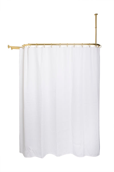 Loft97 HP1XX & HP2XX Rustproof Wall Mounted Aluminum Hoop Shower Rod With Ceiling Support for Clawfoot Tub, 54 Inch Extra Large Size by 26 Inch