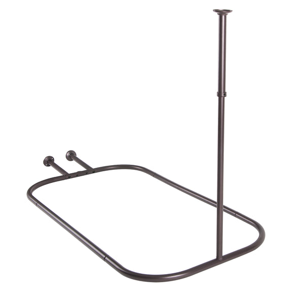 Loft97 HP1XX & HP2XX Rustproof Wall Mounted Aluminum Hoop Shower Rod With Ceiling Support for Clawfoot Tub, 54 Inch Extra Large Size by 26 Inch