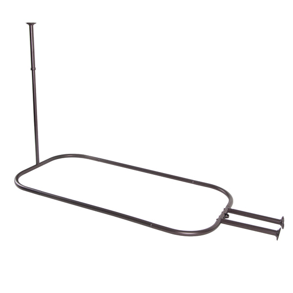 Loft97 HP1XX & HP2XX Rustproof Wall Mounted Aluminum Hoop Shower Rod With Ceiling Support for Clawfoot Tub, 54 Inch Extra Large Size by 26 Inch