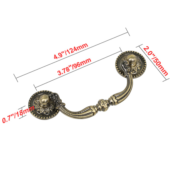 Loft97 HW131PLAB021 Medici Drop Pull, Antique Brass, 3.78" Center To Center