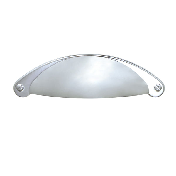Loft97 HW159PLCH021 Elgin Bin Pull Handle - Decorative Cabinet Drop Pull Handles for Cabinets and Drawers - Vintage Cabinet Hardware with Hand Finished Polished Chrome - Metal Drawer Pull Handle, 2.5" Center to Center