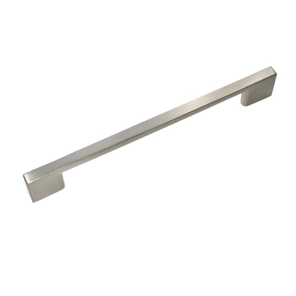 Loft97 HW190PLBN021 Brax II Pull Handle - Decorative Cabinet Drop Pull Handles for Cabinets and Drawers - Vintage Cabinet Hardware with Hand Finished Brushed Nickel - Metal Drawer Pull Handle, 6.3" Center to Center