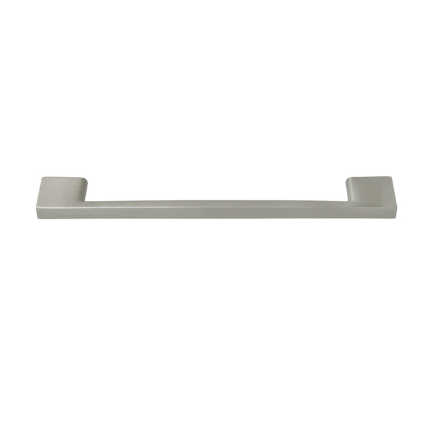 Loft97 HW190PLBN021 Brax II Pull Handle - Decorative Cabinet Drop Pull Handles for Cabinets and Drawers - Vintage Cabinet Hardware with Hand Finished Brushed Nickel - Metal Drawer Pull Handle, 6.3" Center to Center