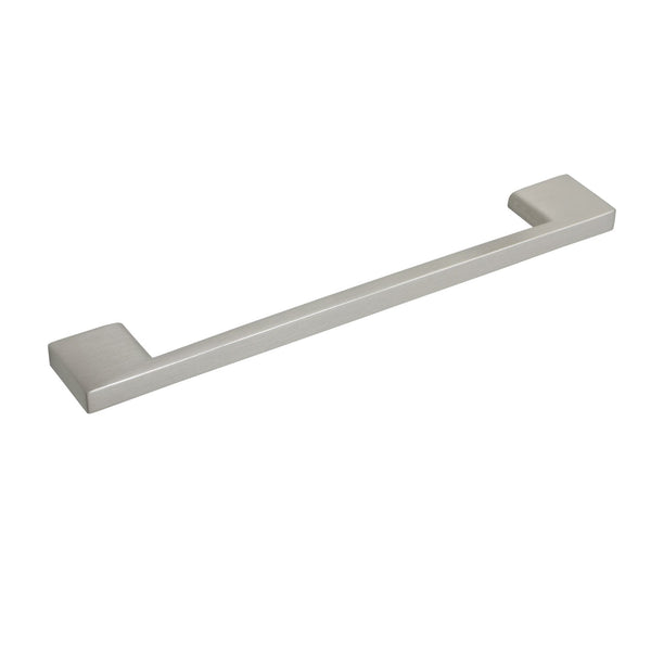 Loft97 HW190PLBN021 Brax II Pull Handle - Decorative Cabinet Drop Pull Handles for Cabinets and Drawers - Vintage Cabinet Hardware with Hand Finished Brushed Nickel - Metal Drawer Pull Handle, 6.3" Center to Center