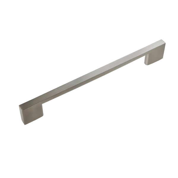 Loft97 HW190PLBN021 Brax II Pull Handle - Decorative Cabinet Drop Pull Handles for Cabinets and Drawers - Vintage Cabinet Hardware with Hand Finished Brushed Nickel - Metal Drawer Pull Handle, 6.3" Center to Center