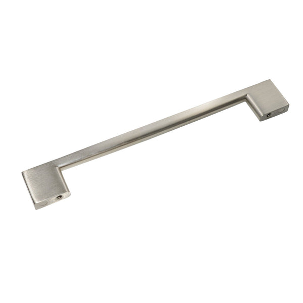 Loft97 HW190PLBN021 Brax II Pull Handle - Decorative Cabinet Drop Pull Handles for Cabinets and Drawers - Vintage Cabinet Hardware with Hand Finished Brushed Nickel - Metal Drawer Pull Handle, 6.3" Center to Center