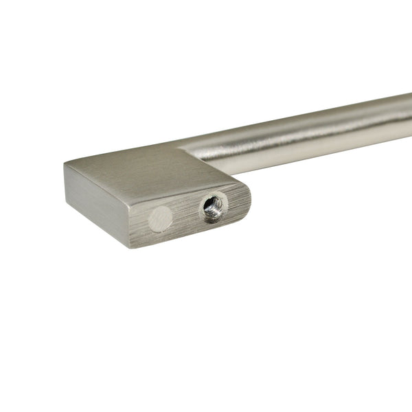 Loft97 HW190PLBN021 Brax II Pull Handle - Decorative Cabinet Drop Pull Handles for Cabinets and Drawers - Vintage Cabinet Hardware with Hand Finished Brushed Nickel - Metal Drawer Pull Handle, 6.3" Center to Center
