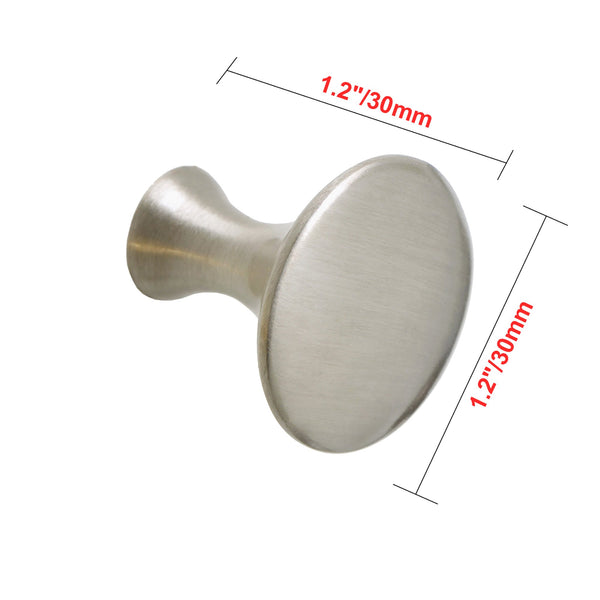 Loft97 HW204PLBN021 Charlton Cabinet Ring Pull Knob - Decorative Cabinet Drop Pull Knobs for Cabinets and Drawers - Vintage Cabinet Hardware with Hand Finished Brushed Nickel - Metal Drawer Pull Knobs 1 1/5"