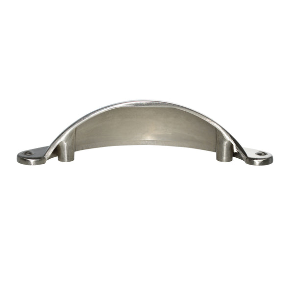 Loft97 HW213PLBN021 Elgin Bin Pull Handle - Decorative Cabinet Drop Pull Handles for Cabinets and Drawers - Vintage Cabinet Hardware with Hand Finished Brushed Nickel - Metal Drawer Pull Handle, 2.5" Center to Center
