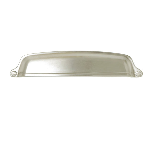 Loft97 HW214PLBN021 Nicholas Pull Handle - Decorative Cabinet Drop Pull Handles for Cabinets and Drawers - Vintage Cabinet Hardware with Hand Finished Brushed Nickel - Metal Drawer Pull Handle, 5.0" Center to Center