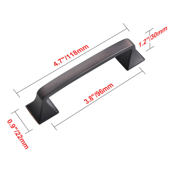Loft97 HW235PLRB011 Brax Pull Handle - Decorative Cabinet Drop Pull Handles for Cabinets and Drawers - Vintage Cabinet Hardware with Hand Finished Oil Rubbed Bronze - Metal Drawer Pull Handle, 3.75" Center to Center