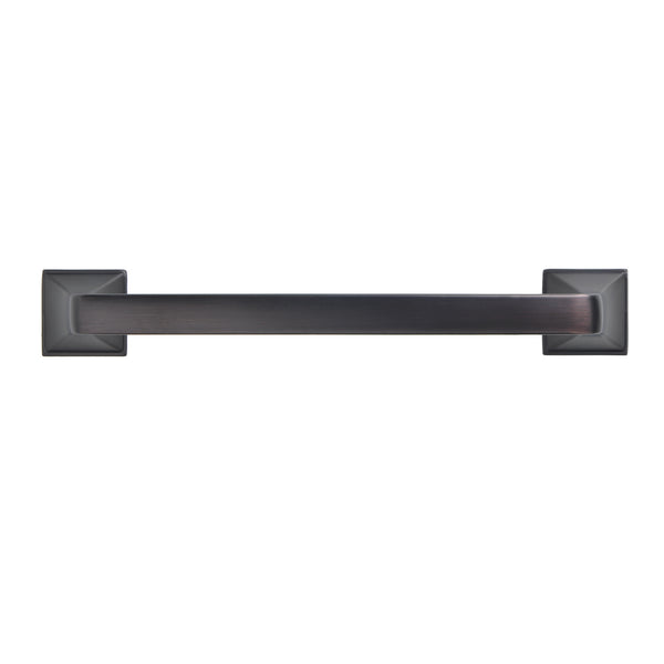 Loft97 HW236PLRB011 Brax Pull Handle - Decorative Cabinet Drop Pull Handles for Cabinets and Drawers - Vintage Cabinet Hardware with Hand Finished Oil Rubbed Bronze - Metal Drawer Pull Handle, 5.0" Center to Center
