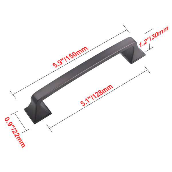 Loft97 HW236PLRB011 Brax Pull Handle - Decorative Cabinet Drop Pull Handles for Cabinets and Drawers - Vintage Cabinet Hardware with Hand Finished Oil Rubbed Bronze - Metal Drawer Pull Handle, 5.0" Center to Center