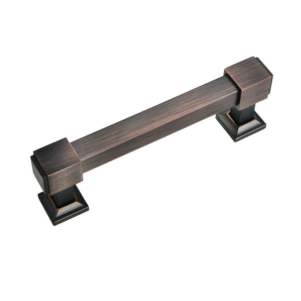 Loft97 HW248PLRB011 Brett Pull Handle - Decorative Cabinet Drop Pull Handles for Cabinets and Drawers - Vintage Cabinet Hardware with Hand Finished Oil Rubbed Bronze - Metal Drawer Pull Handle, 3.78" Center to Center