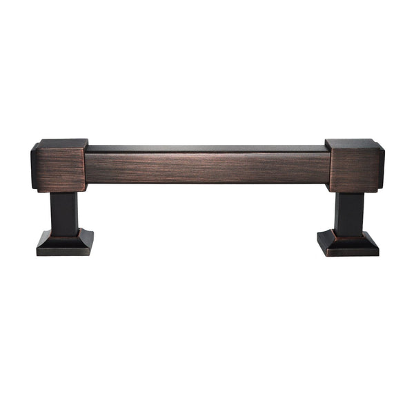 Loft97 HW248PLRB011 Brett Pull Handle - Decorative Cabinet Drop Pull Handles for Cabinets and Drawers - Vintage Cabinet Hardware with Hand Finished Oil Rubbed Bronze - Metal Drawer Pull Handle, 3.78" Center to Center