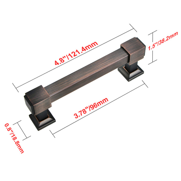 Loft97 HW248PLRB011 Brett Pull Handle - Decorative Cabinet Drop Pull Handles for Cabinets and Drawers - Vintage Cabinet Hardware with Hand Finished Oil Rubbed Bronze - Metal Drawer Pull Handle, 3.78" Center to Center