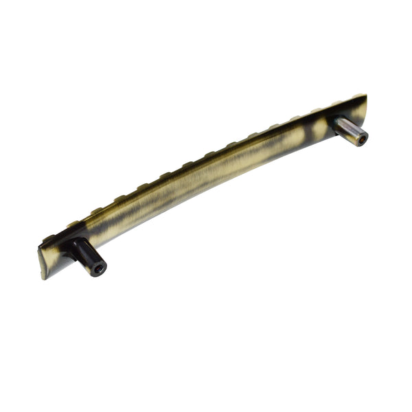 Loft97 HW256PLAB021 Basket Weave Pull Handle - Decorative Cabinet Drop Pull Handles for Cabinets and Drawers - Vintage Cabinet Hardware with Hand Finished Antique Brass - Metal Drawer Pull Handle, 5.0" Center to Center