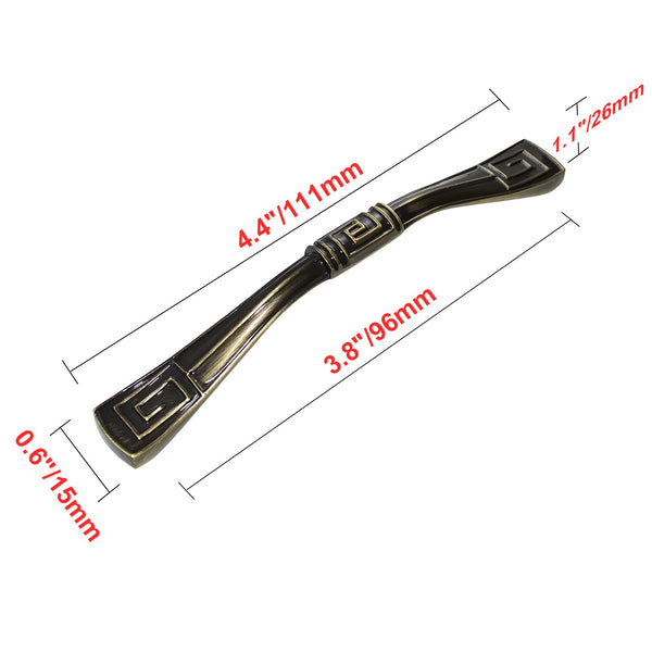 Loft97 HW259PLAB021 Trieste Pull Handle - Decorative Cabinet Drop Pull Handles for Cabinets and Drawers - Vintage Cabinet Hardware with Hand Finished Antique Brass - Metal Drawer Pull Handle, 3.75" Center to Center