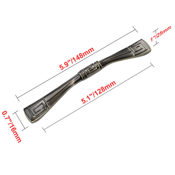 Loft97 HW261PLAB021 Trieste Pull Handle - Decorative Cabinet Drop Pull Handles for Cabinets and Drawers - Vintage Cabinet Hardware with Hand Finished Antique Brass - Metal Drawer Pull Handle, 5.0" Center to Center